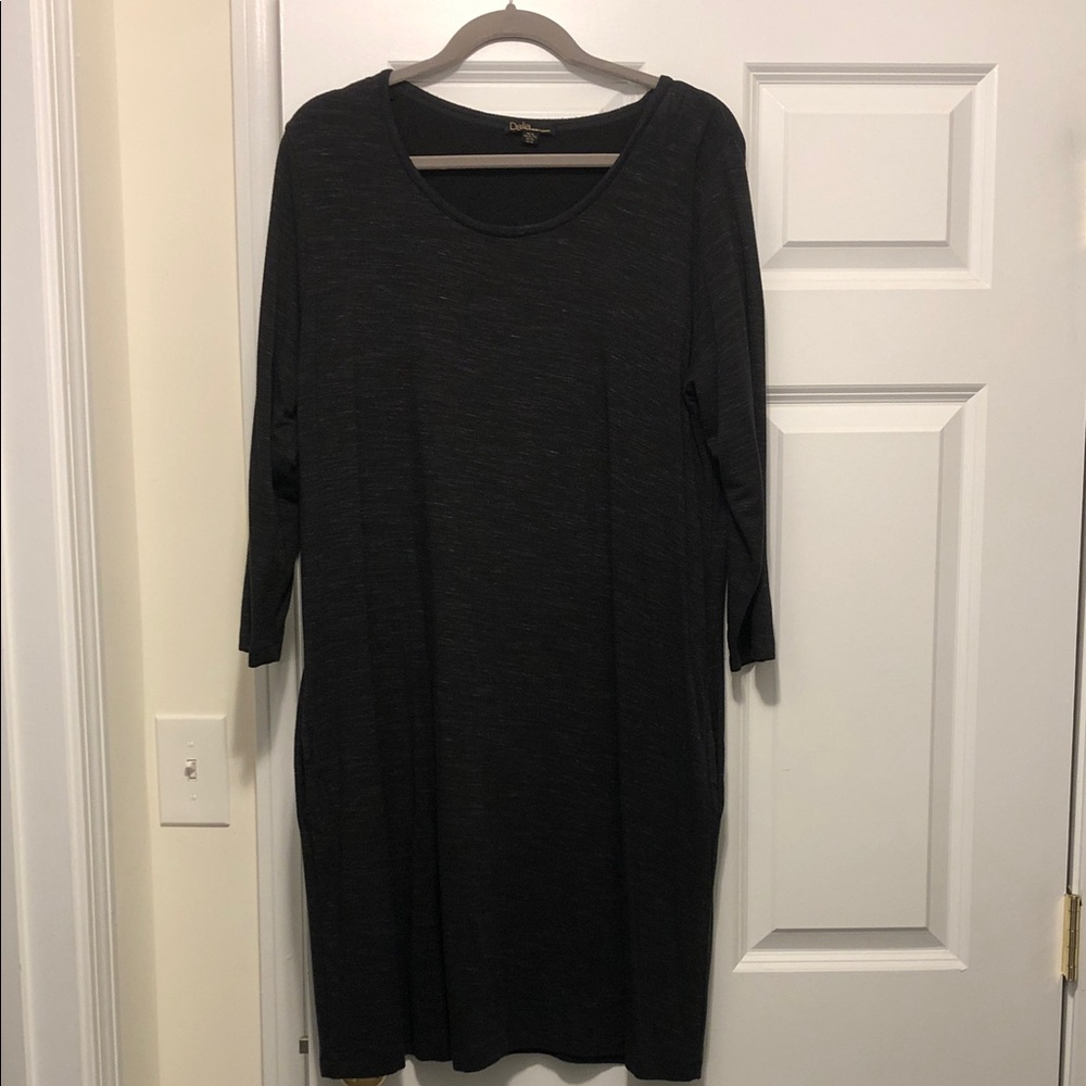 Dalia Charcoal Long Sleeve Dress with pockets